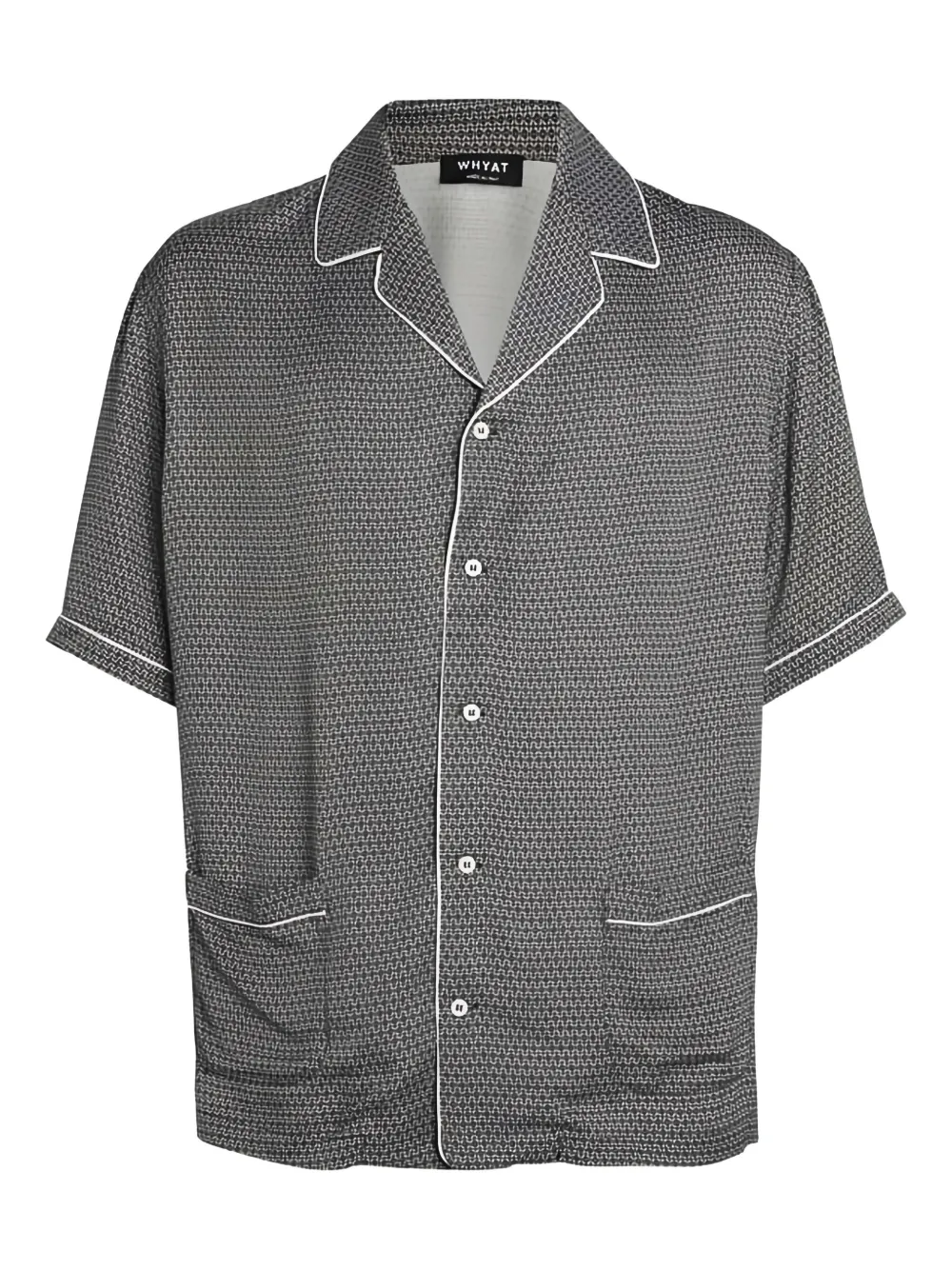 Whyat Amalfi Pattern Piped Shirt In Gray