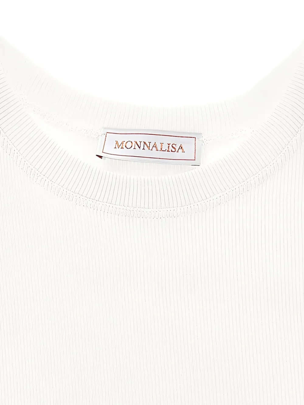 Monnalisa Geribbelde tanktop Wit