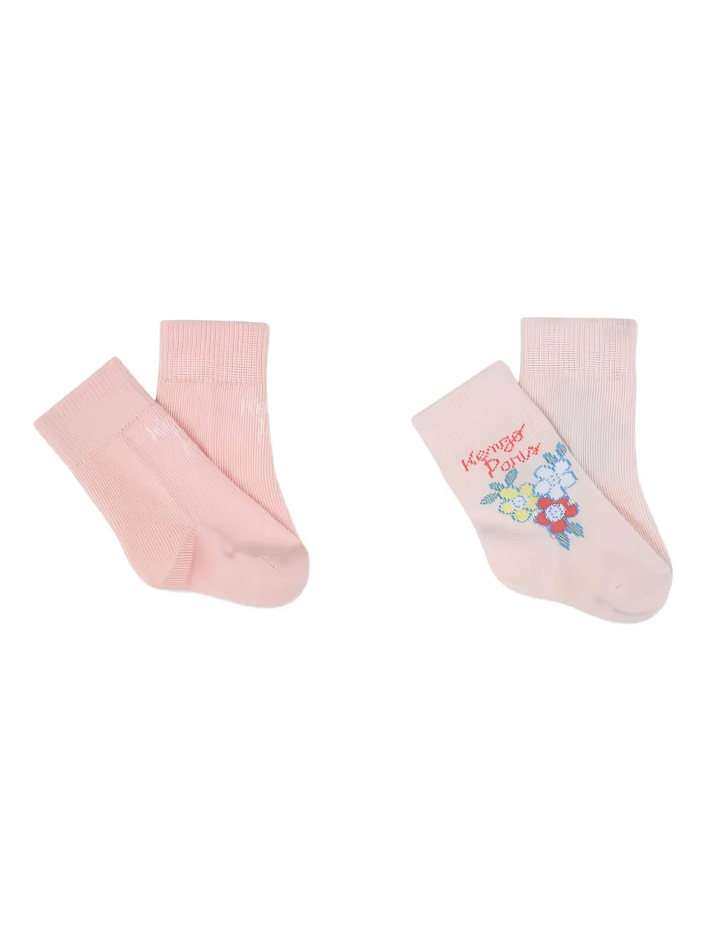 Kenzo Kids Socken mit Blumenstickerei - Rosa