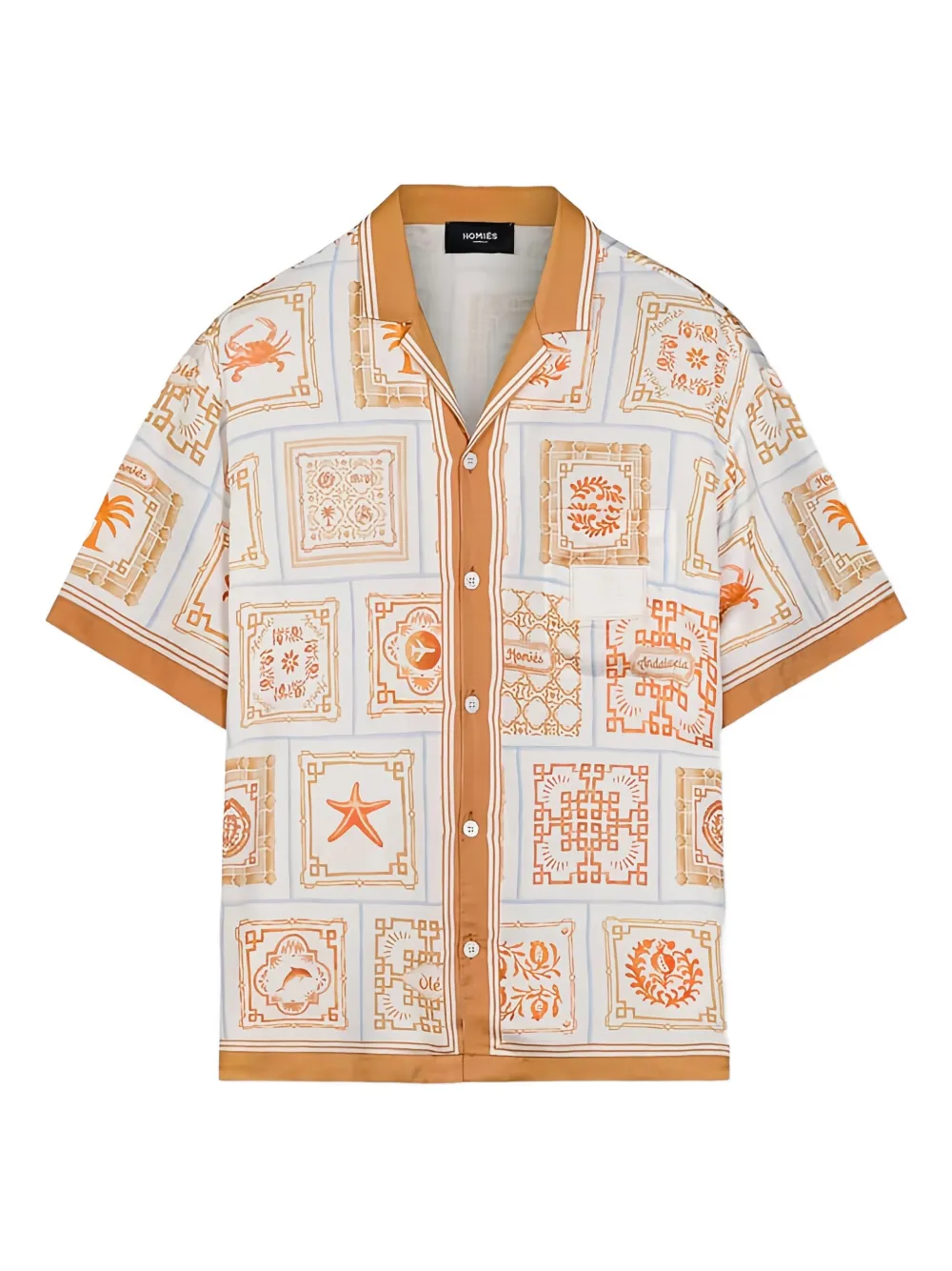 HOMIES MARBELLA Alhambra patterned short-sleeves shirt - Neutrals