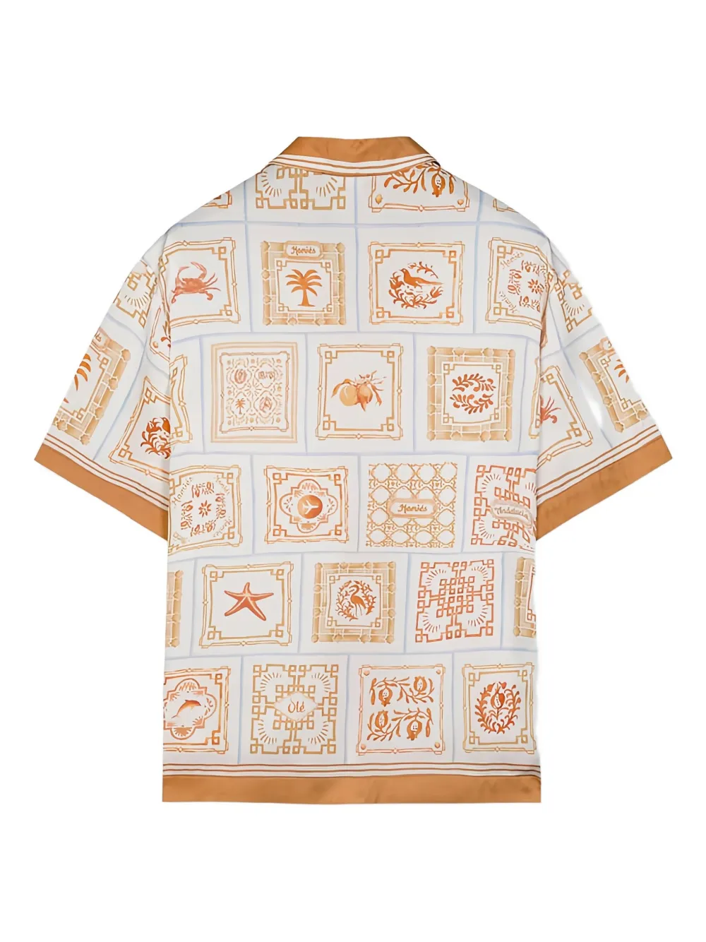 HOMIES MARBELLA Alhambra shirt met patroon en korte mouwen Beige