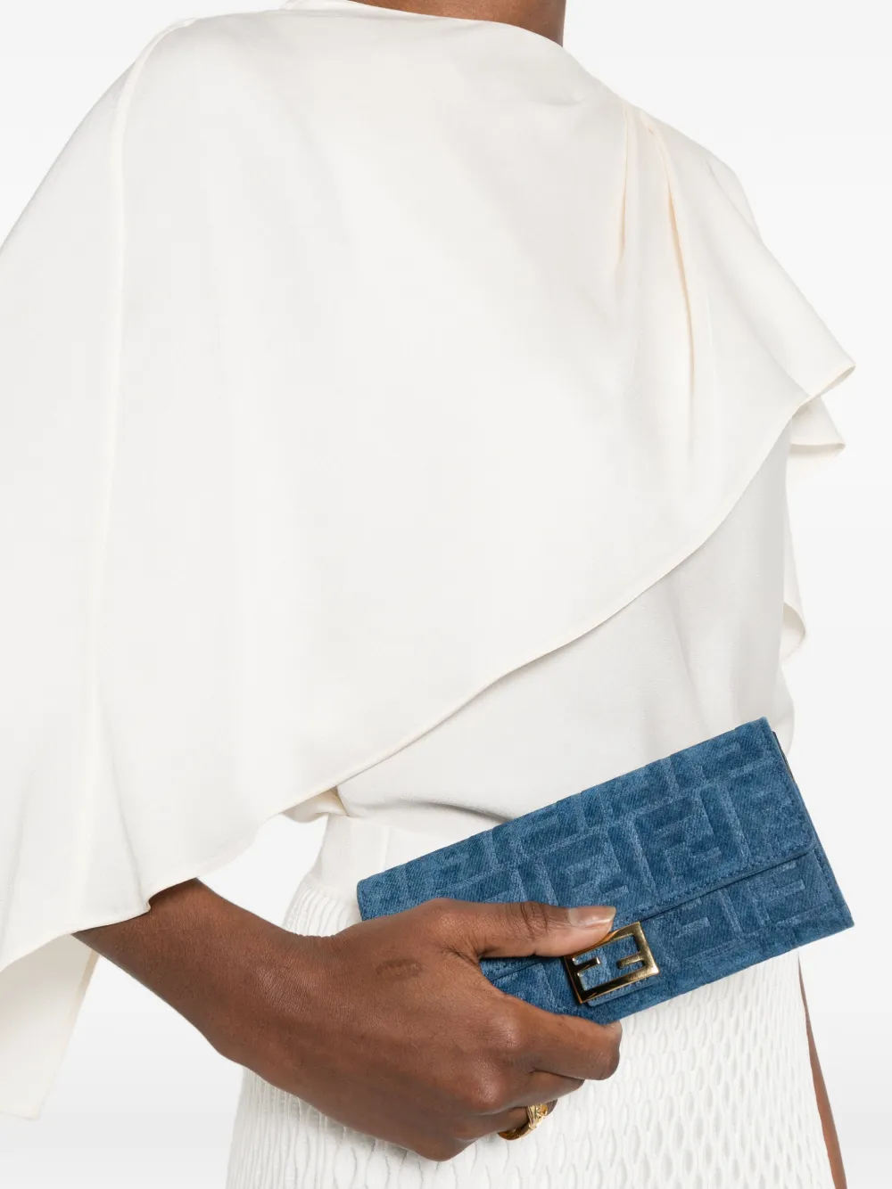  Fendi Ff-pattern Clutch Bag - Blue 