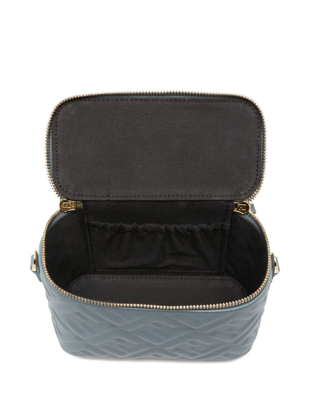 FENDI Vanity leren mini-tas met FF-logo Blauw