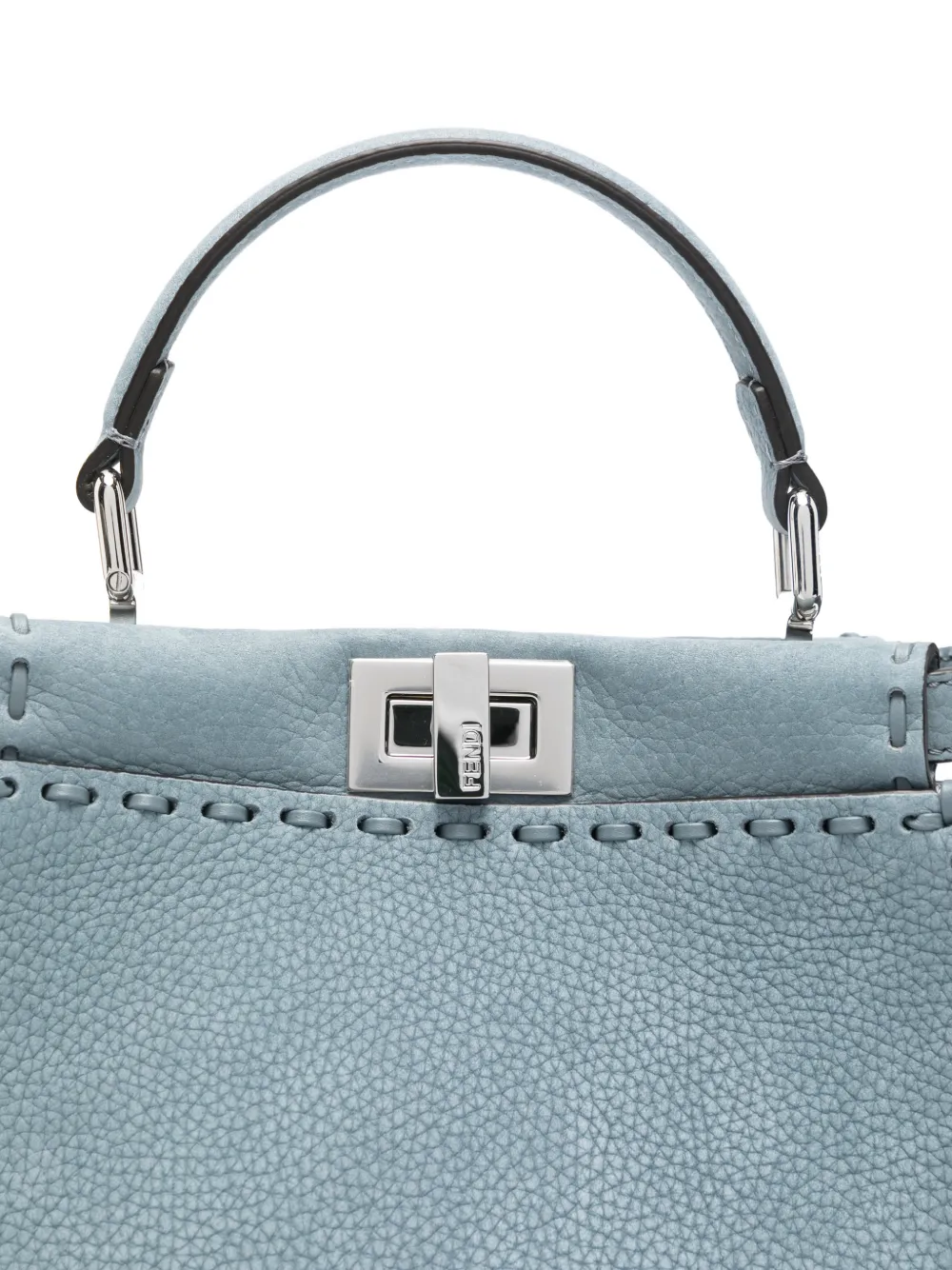 Fendi Mini Peekaboo Tote Bag In Blue