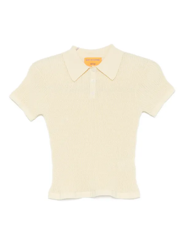 Guest In Residence Shrunken-effect Polo Top in Yellow