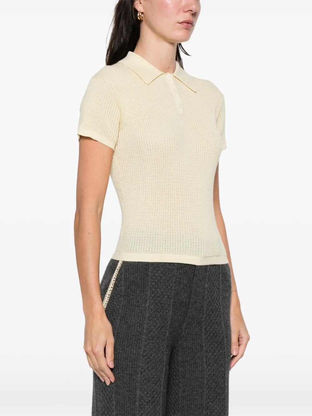  Guest In Residence Shrunken-effect Polo Top - Yellow 