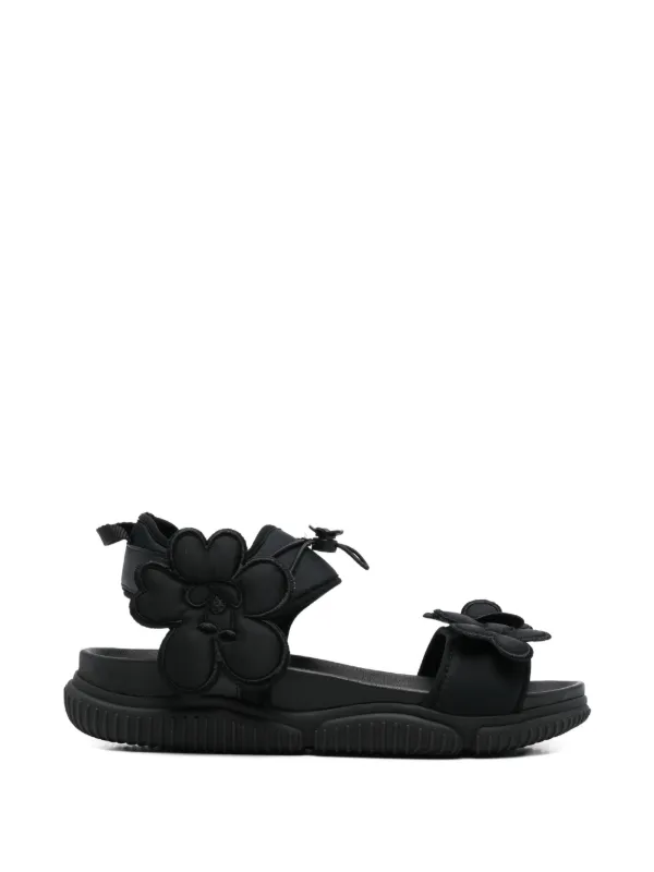Cecilie Bahnsen Cilla Floral-appliqué Sandals in Black