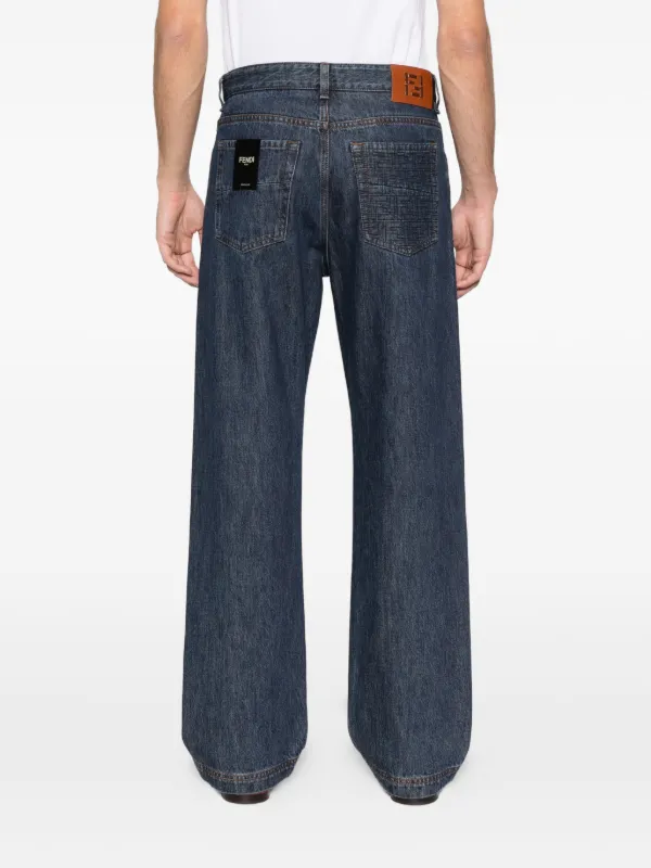 FENDI Padded Straight Bootcut Jeans | Blue | FARFETCH CA
