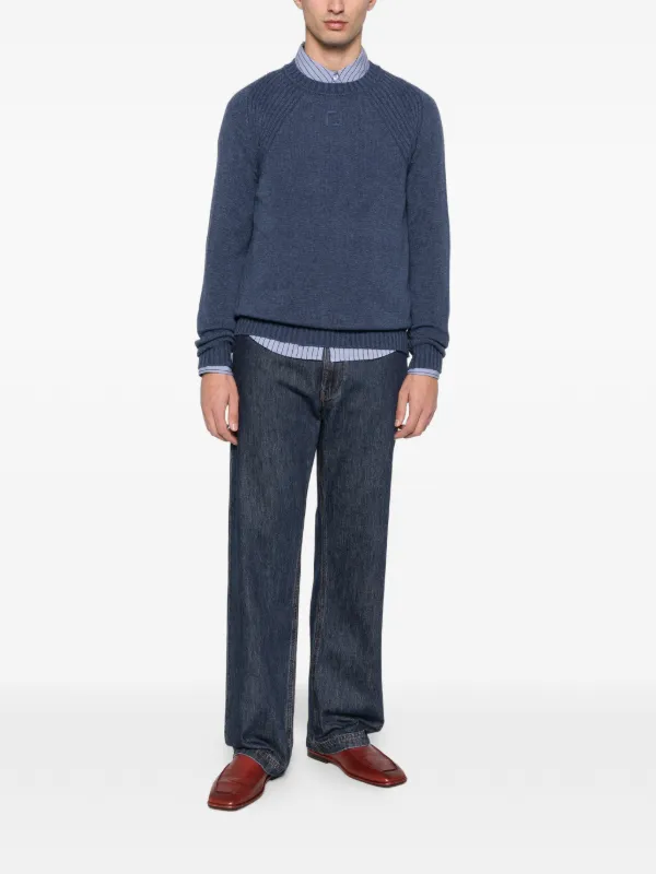 FENDI Padded Straight Bootcut Jeans | Blue | FARFETCH CA