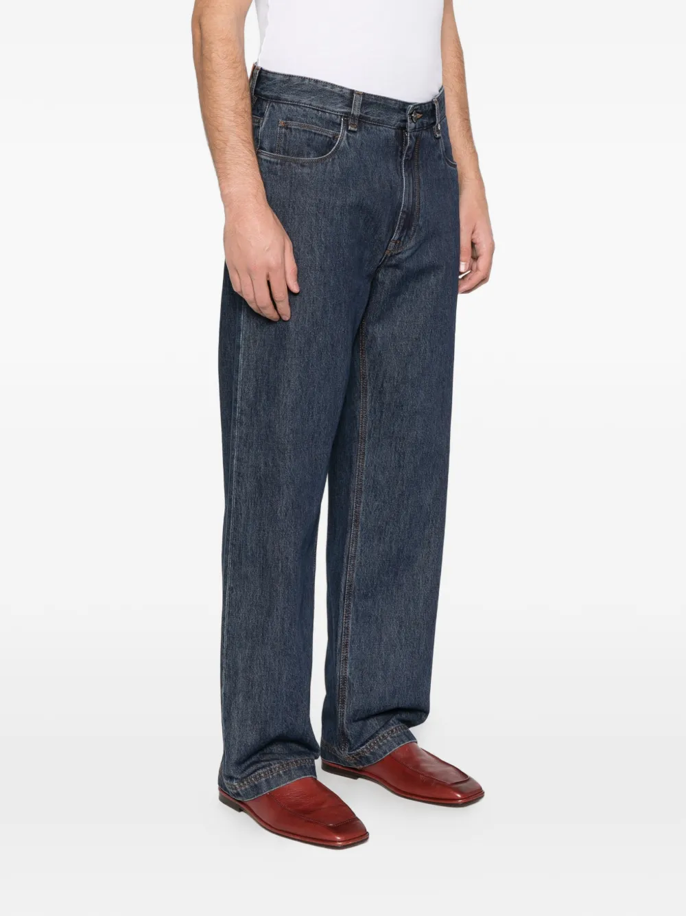  Fendi Padded Straight Bootcut Jeans - Blue 