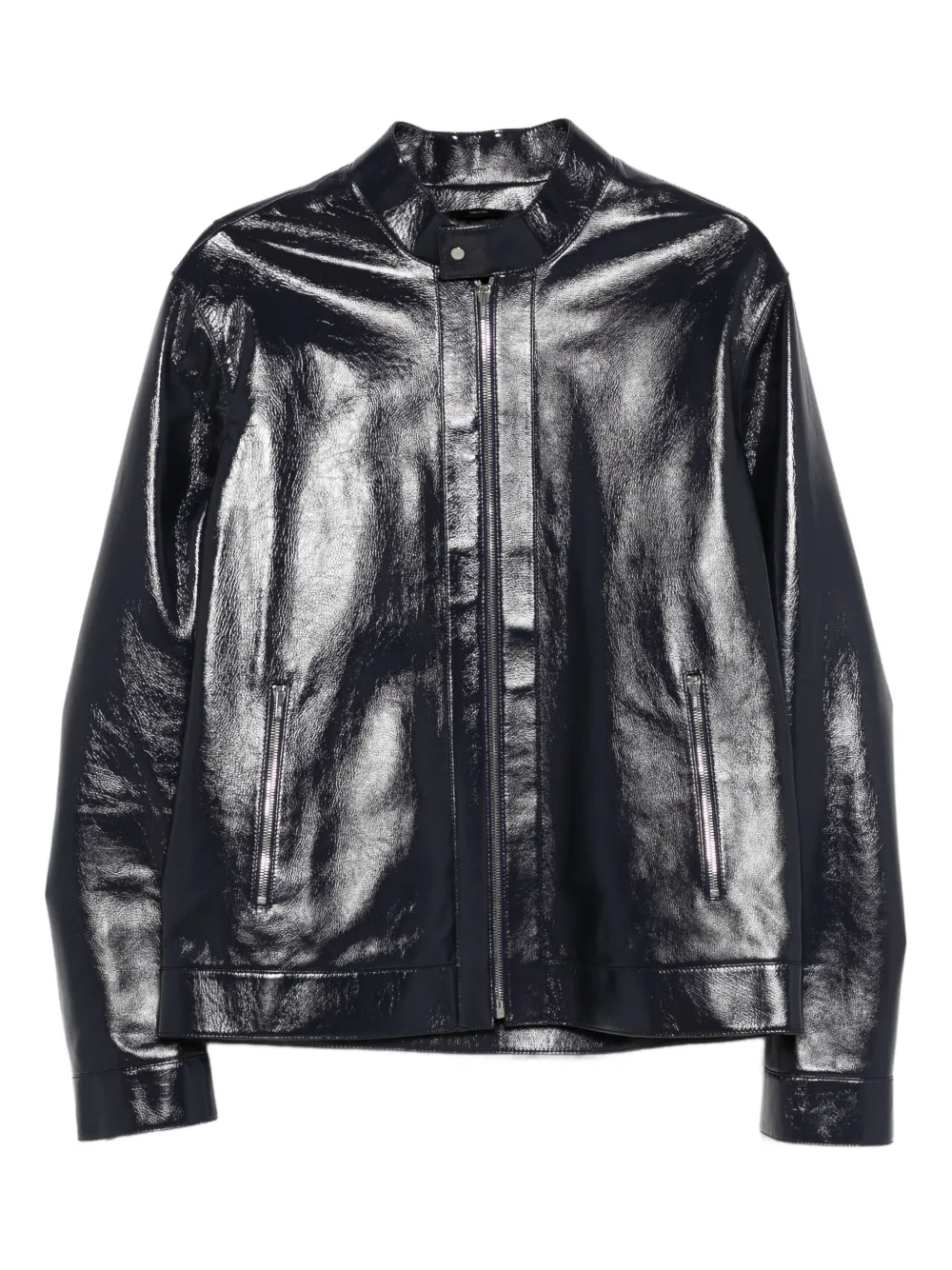 FENDI leather biker jacket - Blu