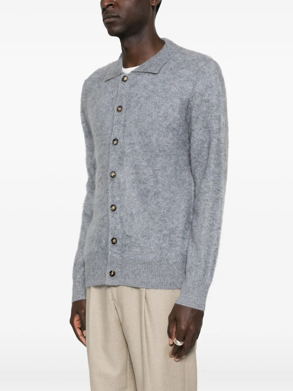  Arch4 Mr Brown Button-down Collared Cardigan - Grey 