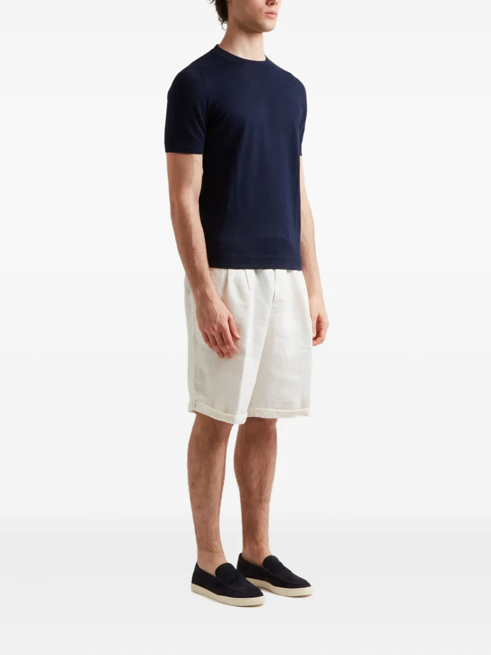 Brunello Cucinelli short-sleeved sweater - Blauw