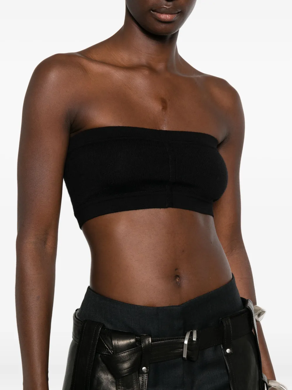 Rick Owens Easy Bandeau Top In Black