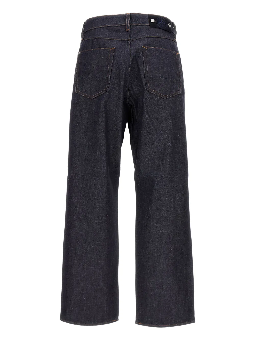 Stone Island detachable-badge five-pocket jeans - Blauw