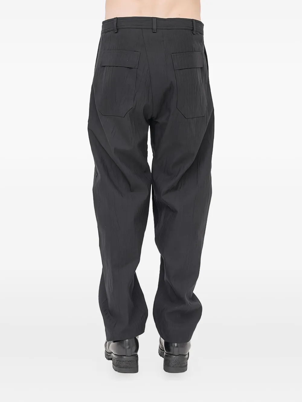 Jan-jan Van Essche Striped Drawstring Trousers In Black
