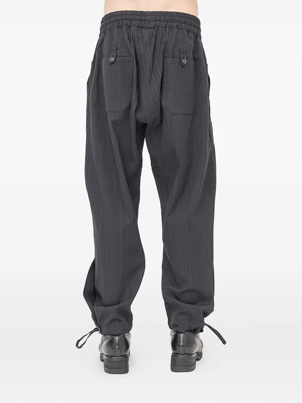  Jan Jan Van Essche Drawstring Striped Trousers - Grey 