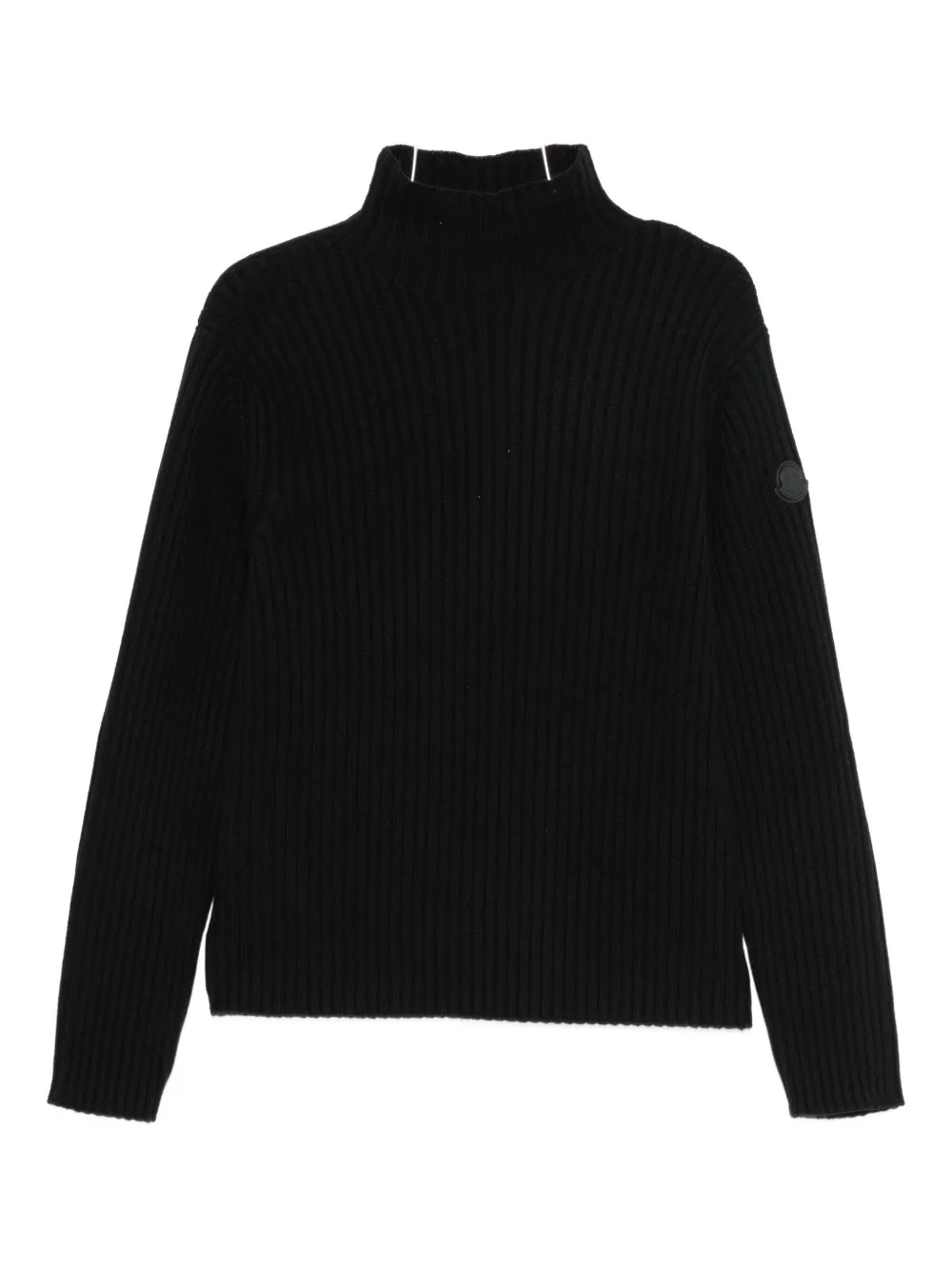 Moncler Cashmere And Wool Turtleneck Long Sleeve Top In Black
