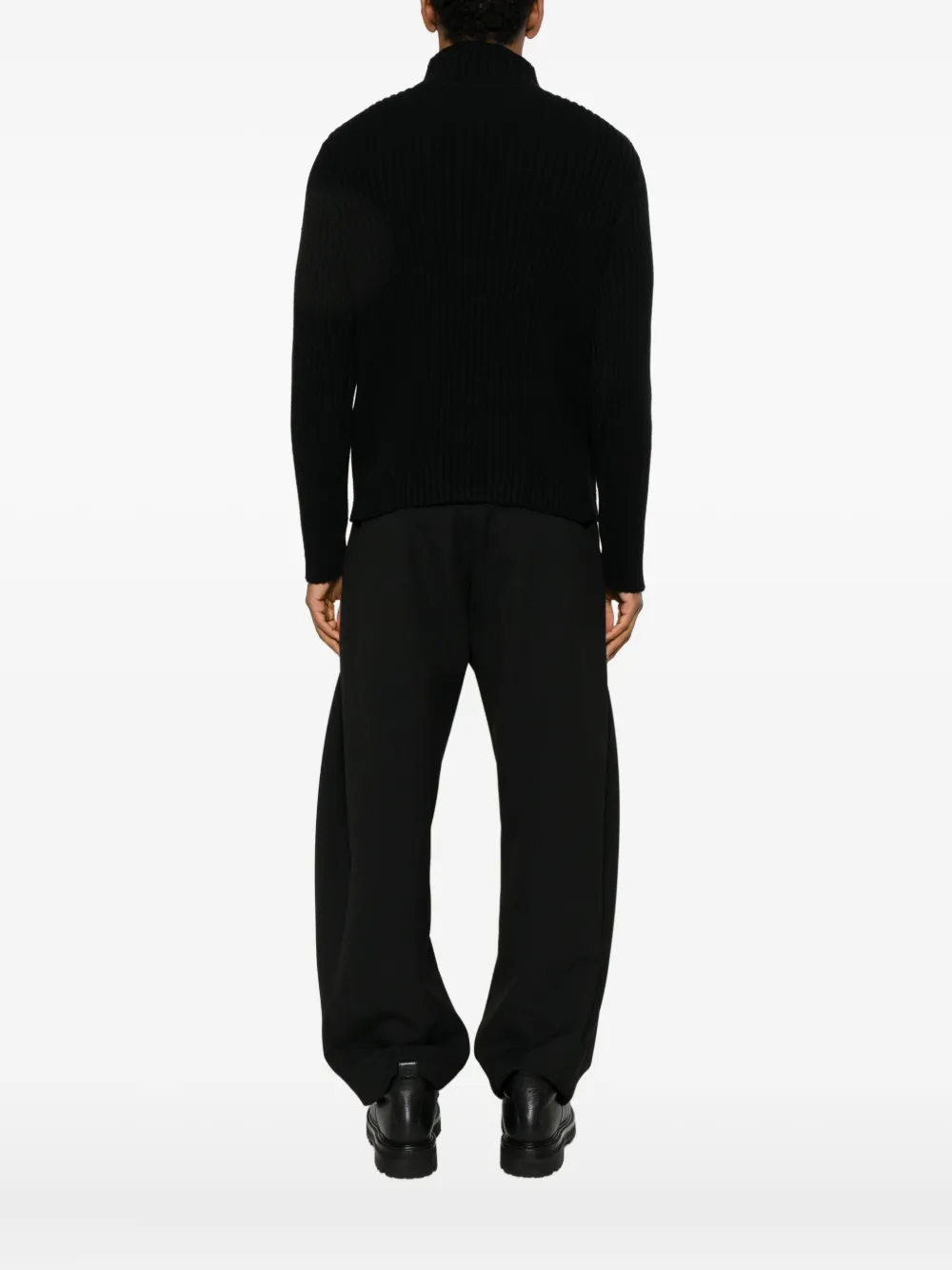 Moncler Cashmere And Wool Turtleneck Long Sleeve Top In Black