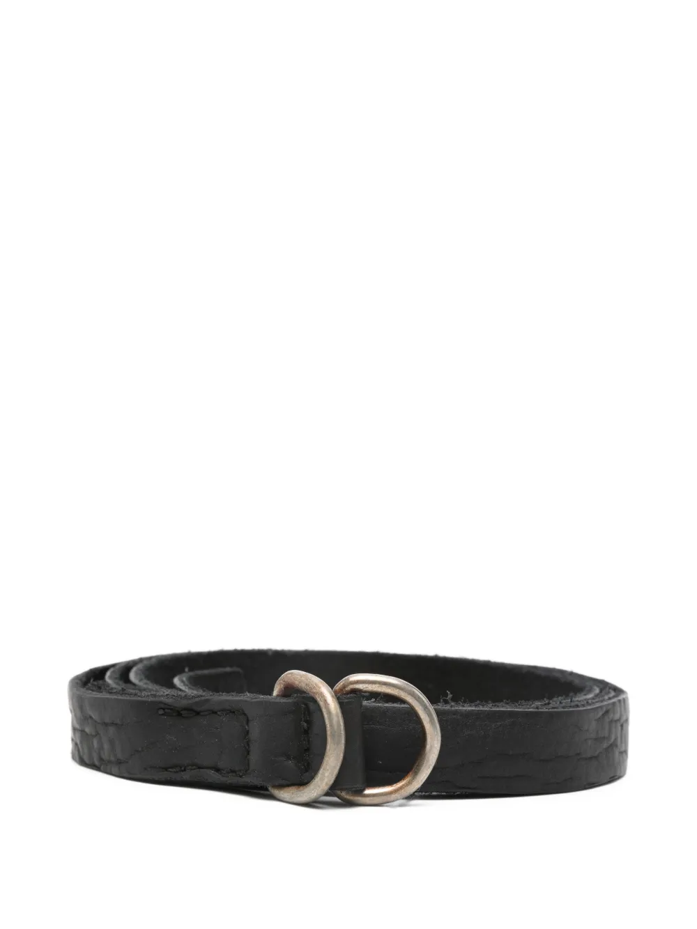 Guidi Double D-ring Buckle Leather Belt In Black
