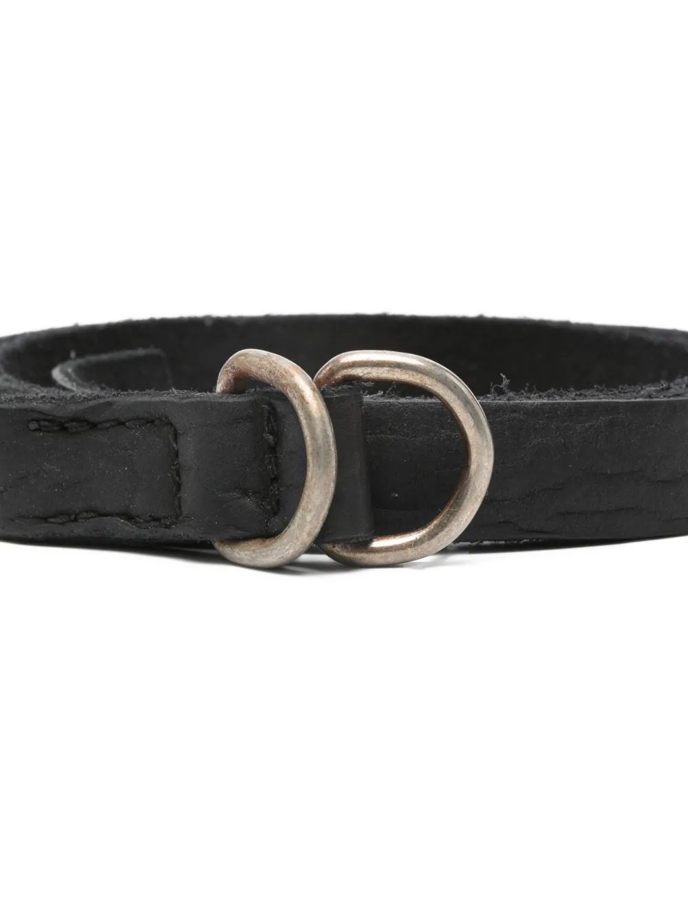 Guidi Double D-ring Buckle Leather Belt In Black