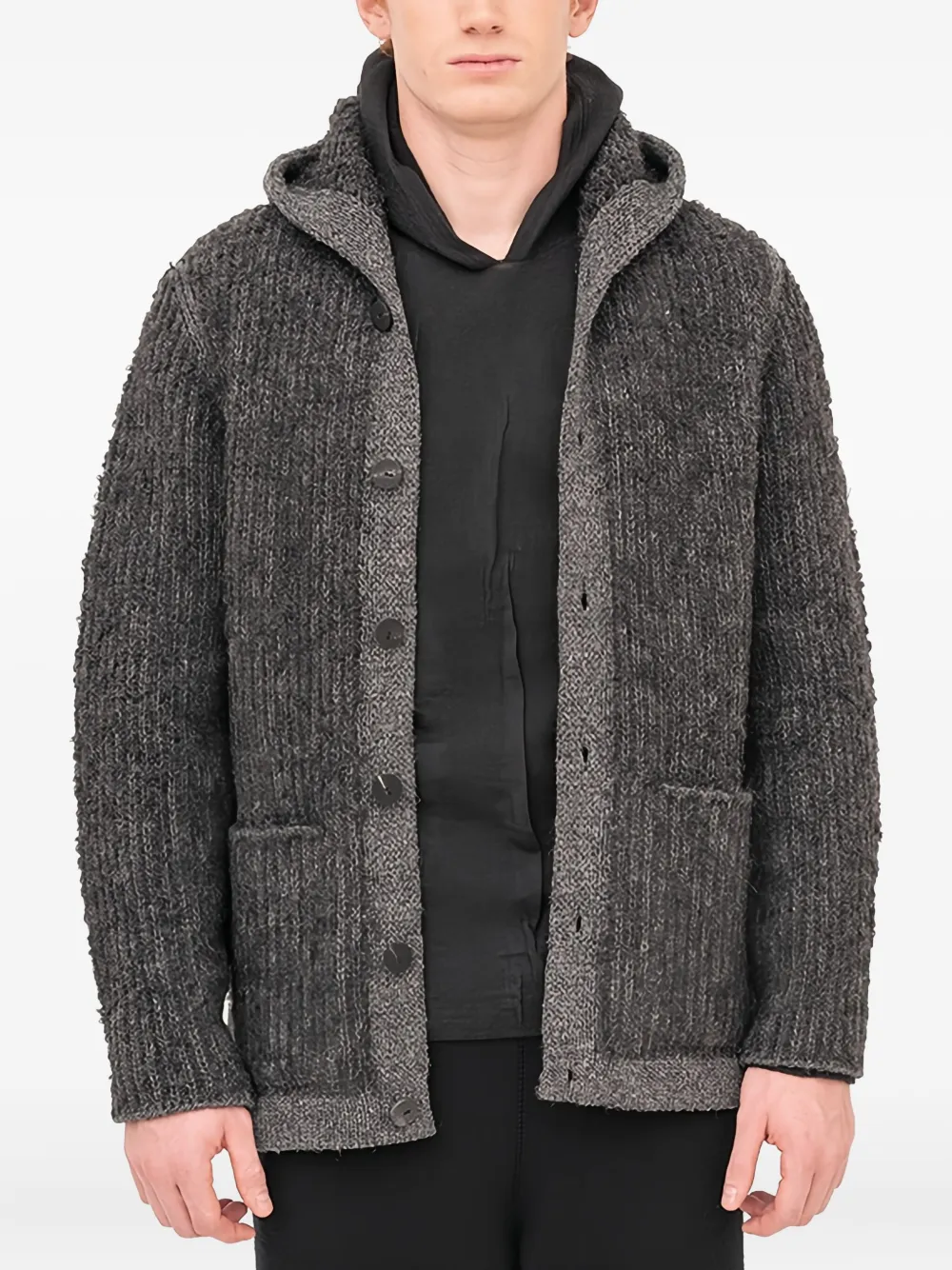 Label Under Construction hooded buttoned hoodie | Grey | Image 1