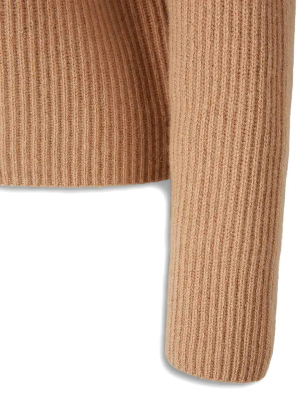 Simkhai Womens Camel Landry Half-zip Ribbed Cashmere Jumper In Brown