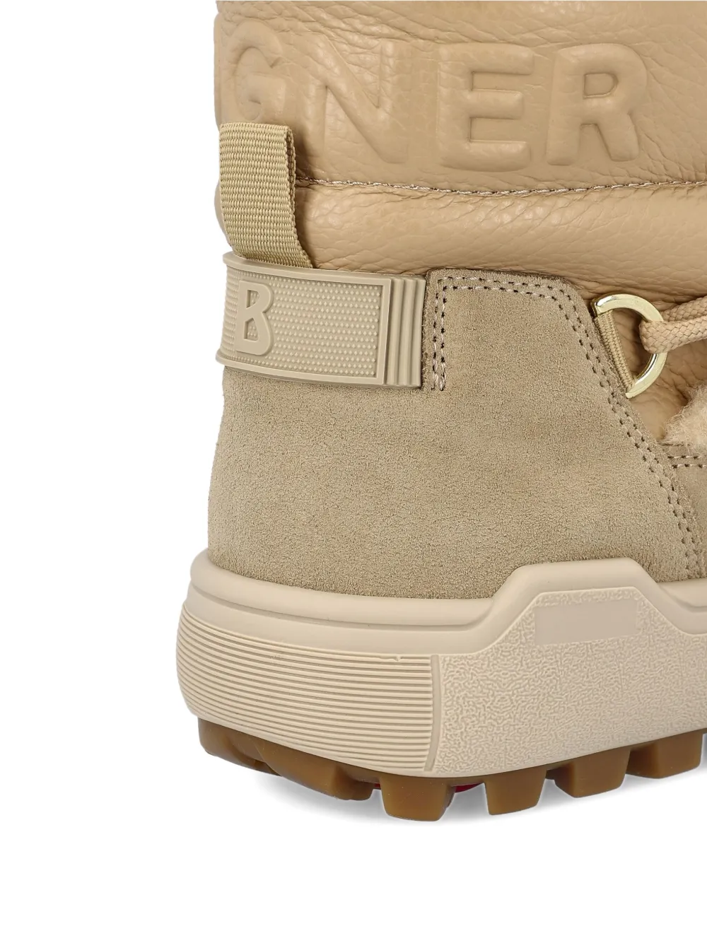 Bogner Shearling Leather Ankle Boots In Neutral