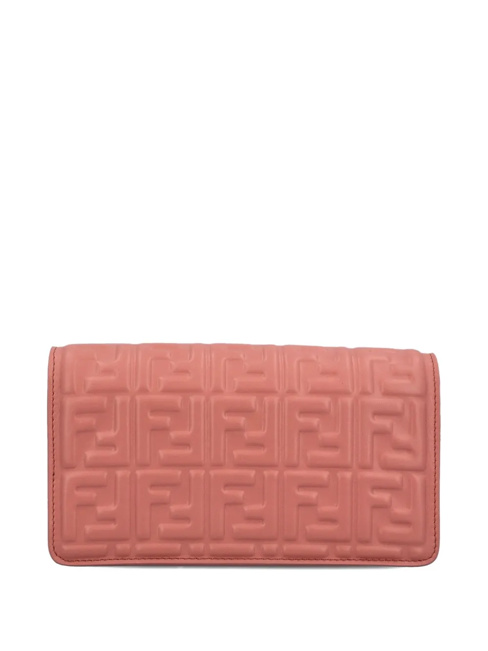 FENDI baguette embossed-logo leather wallet - Roze