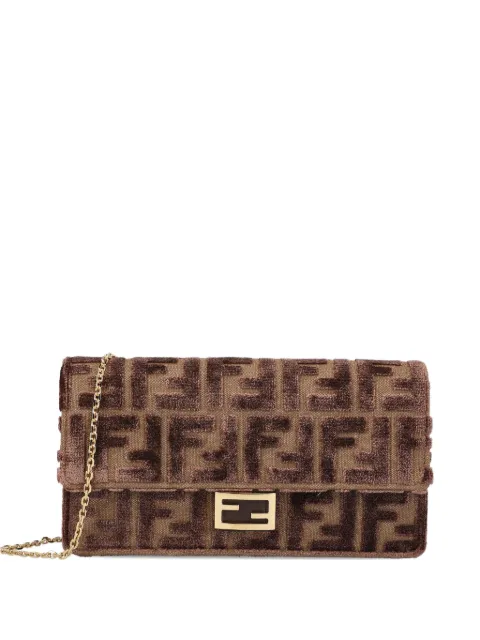 FENDI jacquard-pattern buckle shoulder bag