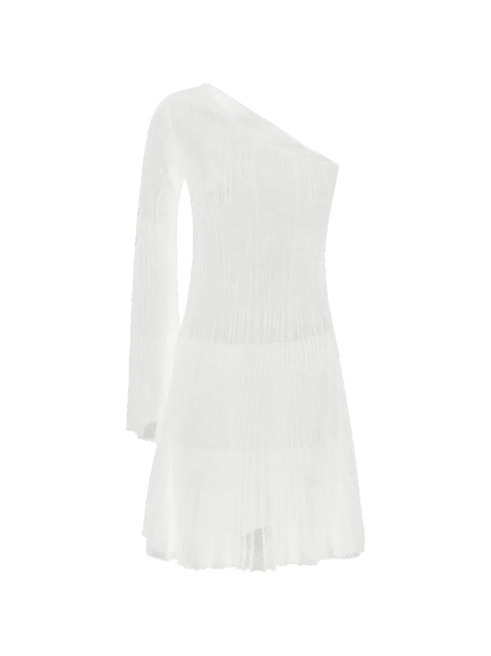 Federica Tosi one-shoulder ribbed-knit mini dress - Bianco