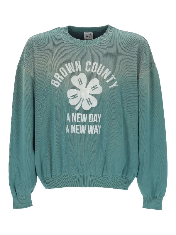 Wild Donkey Graphic Crewneck Sweatshirt Green FARFETCH