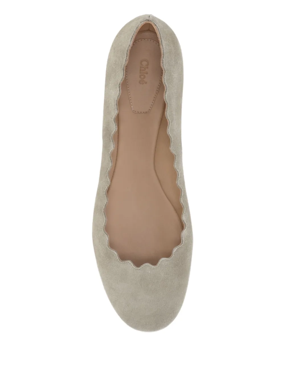 Chloé Wavy Edges Lauren Ballerina In Neutral