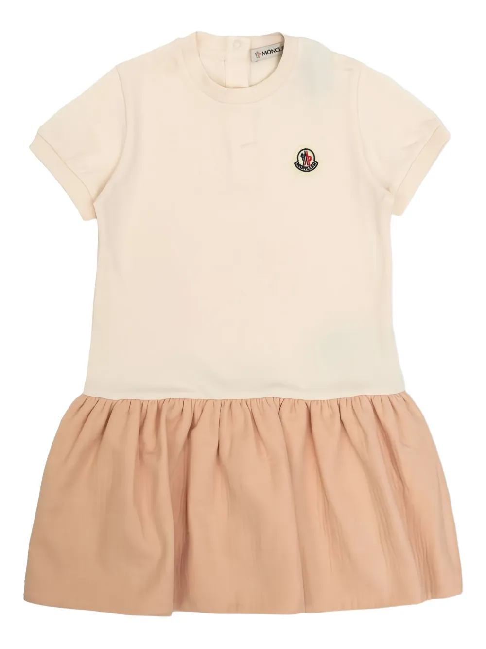 Moncler Enfant appliqué ruffled dress | Pink | Image 1