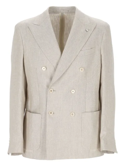 L.B.M. 1911 double-breasted linen blazer