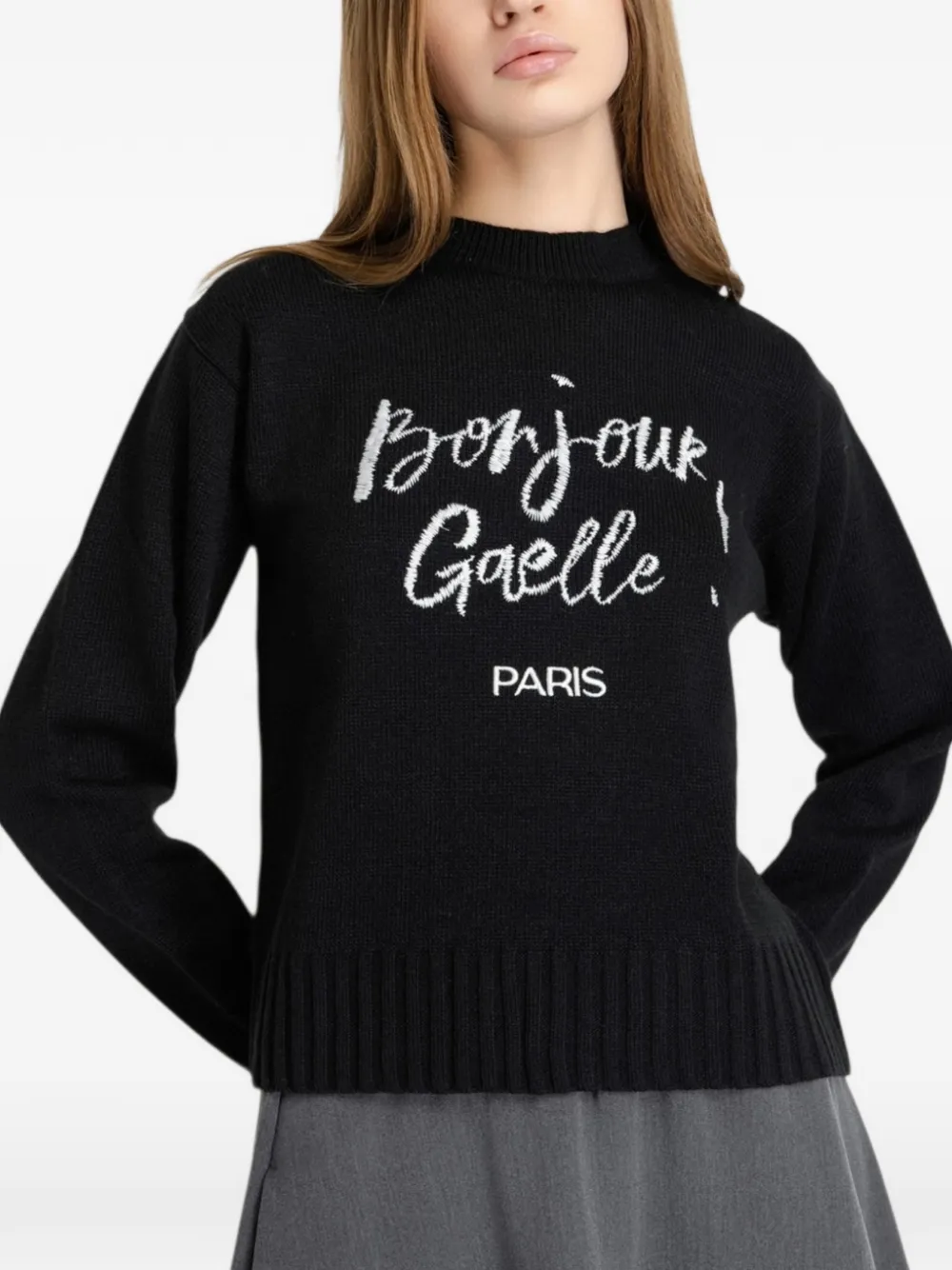 Gaelle embroidered sweater - Nero