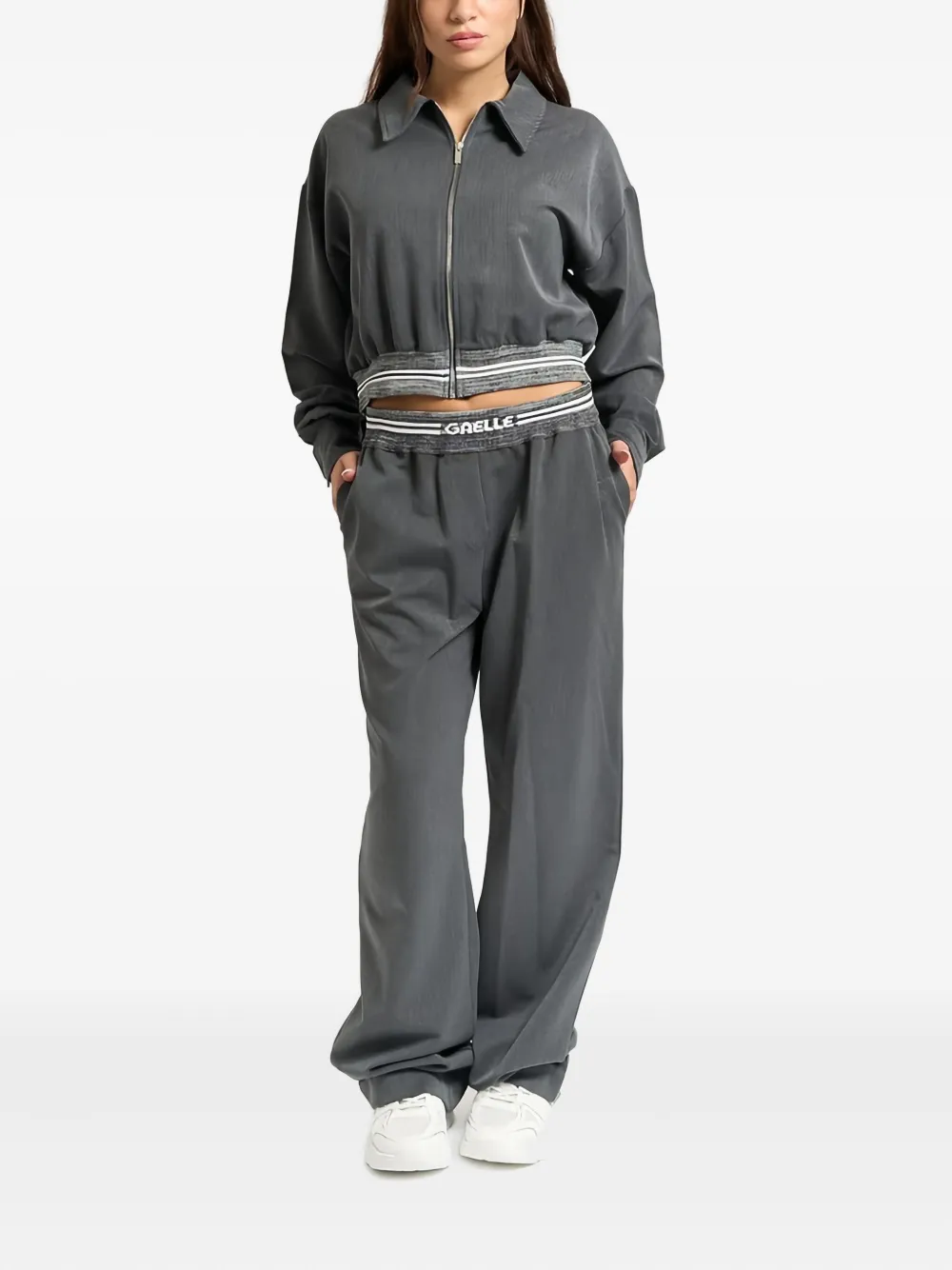 Gaelle elasticated-waistband trousers - Grijs