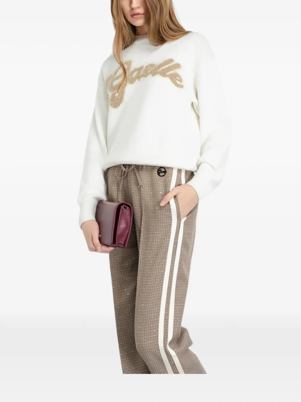 Gaëlle Logo Cropped Sweater In White