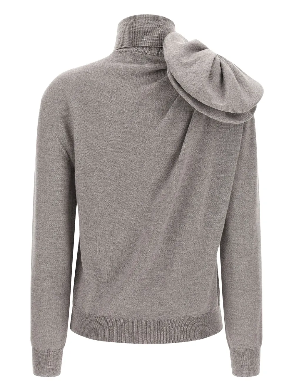 Moschino Floral Design Knit Sweater Turtleneck In Gray