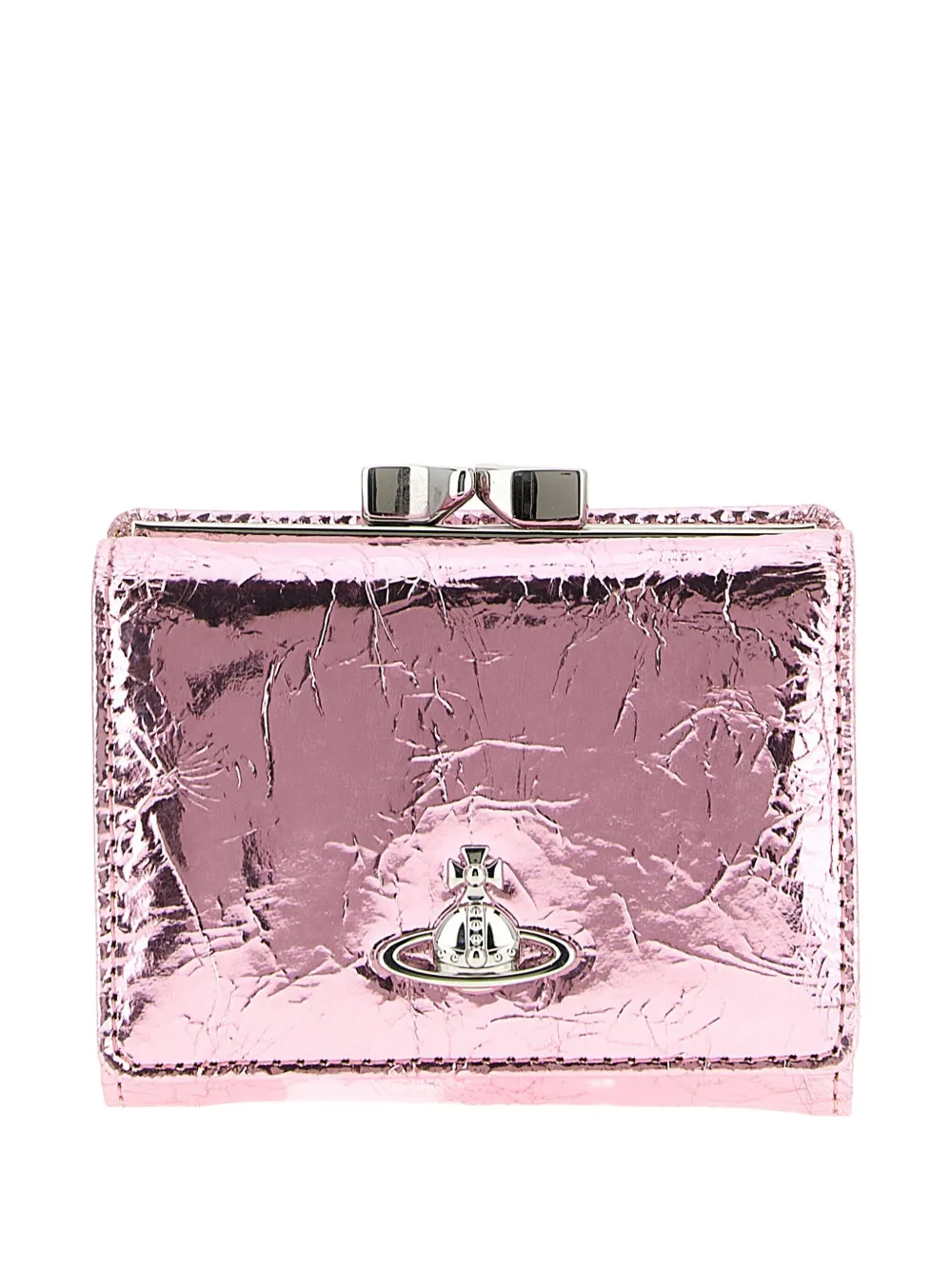 Vivienne Westwood Crinkle-effect Wallet In Pink