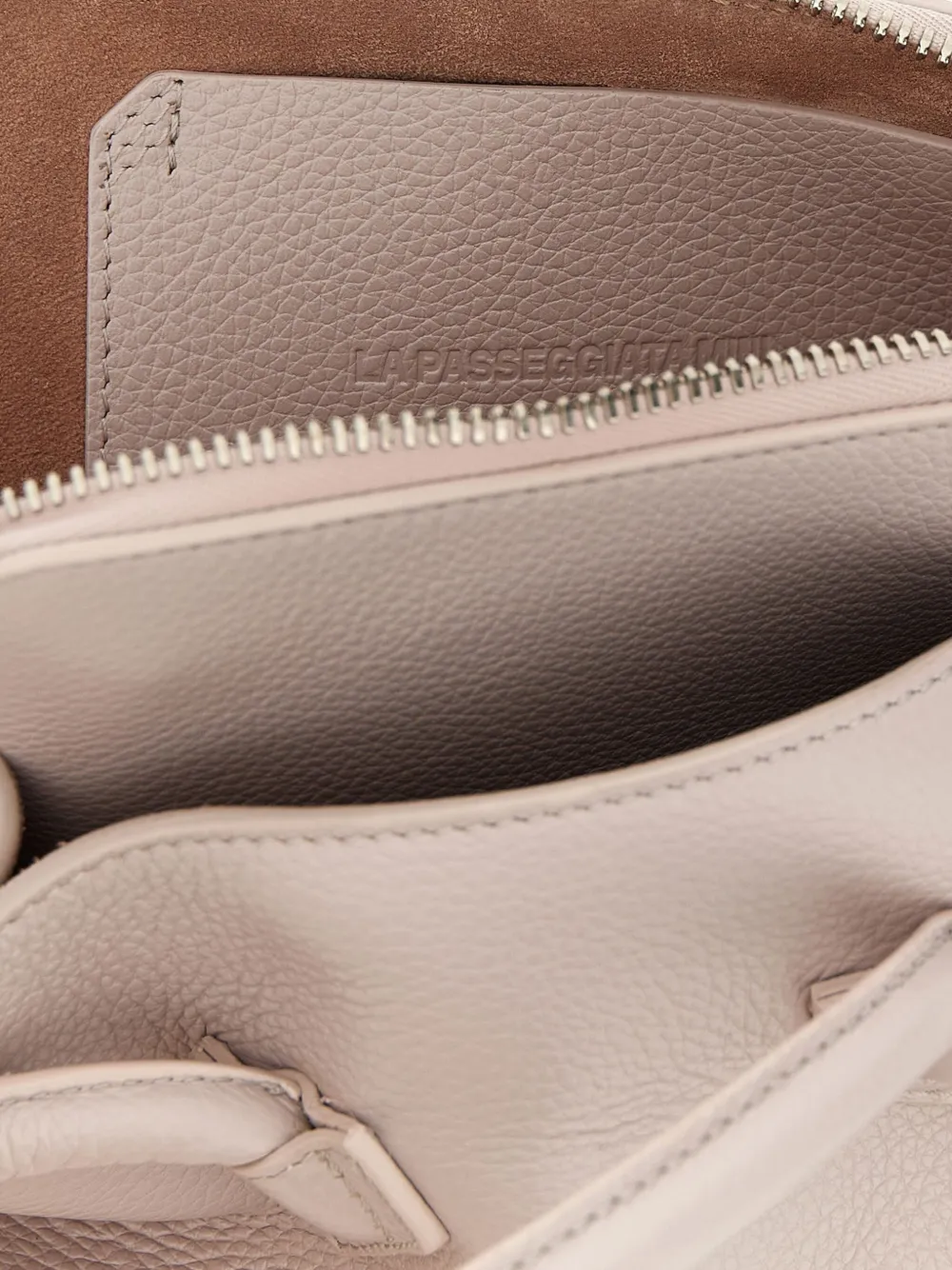 Attico Mini La Passeggiata Embossed-logo Tote Bag In Pink