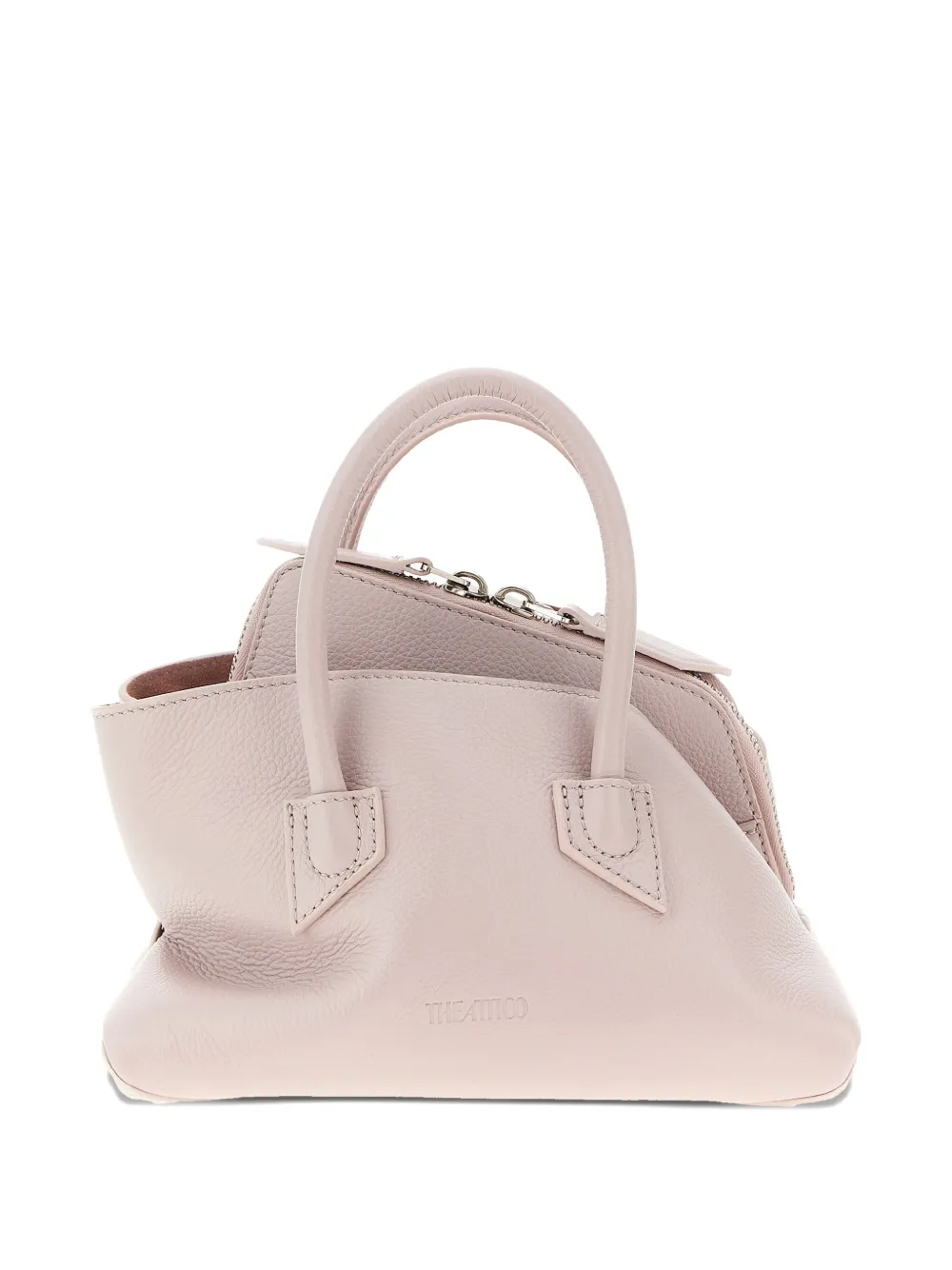 Attico Mini La Passeggiata Embossed-logo Tote Bag In Pink