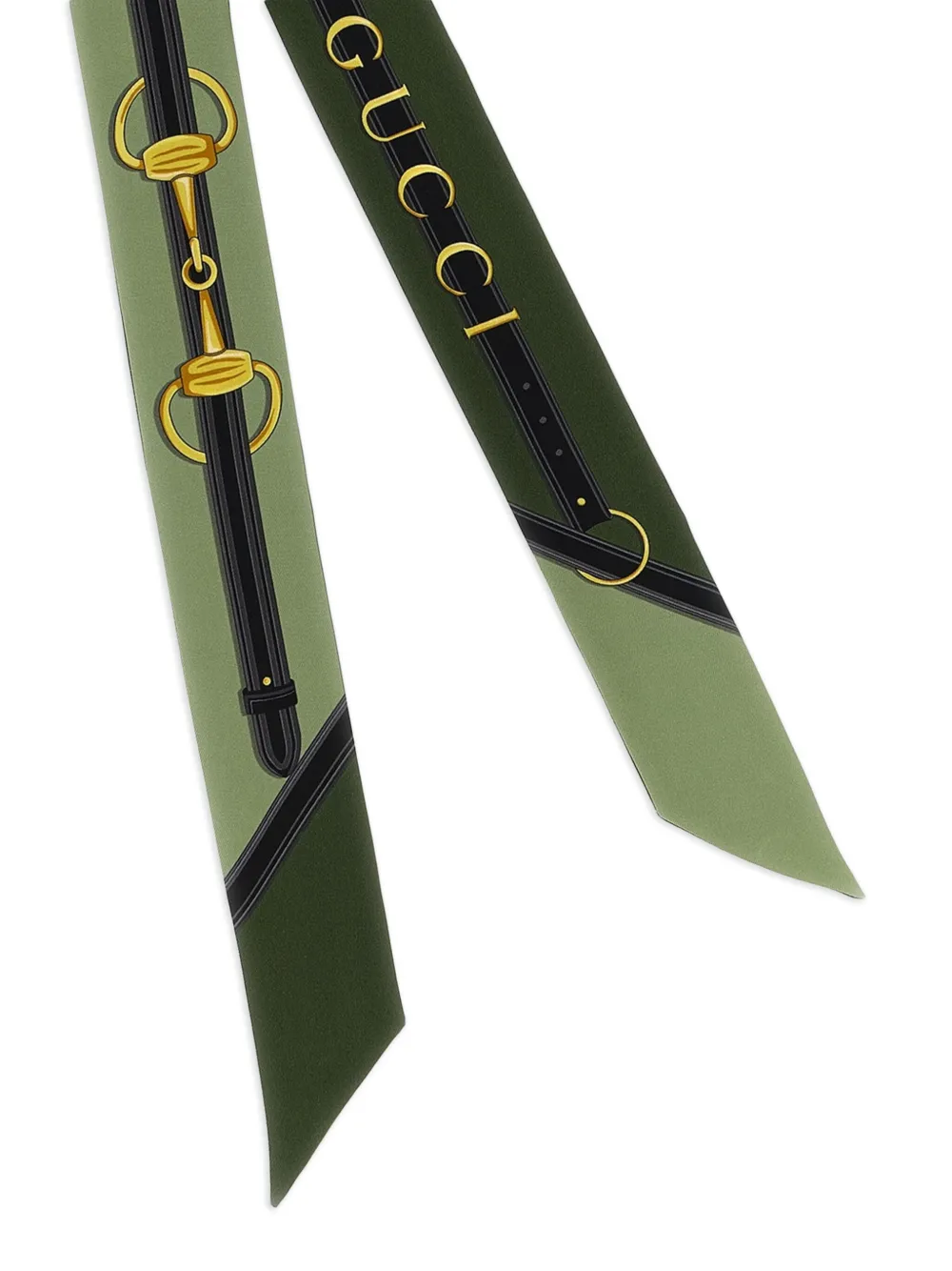 Gucci logo-print silk scarf - Groen