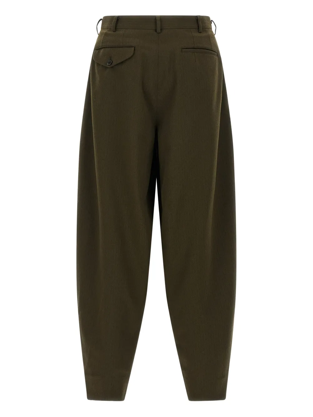 Comme des Garçons Homme Plus Herringbone pleated trousers - Groen