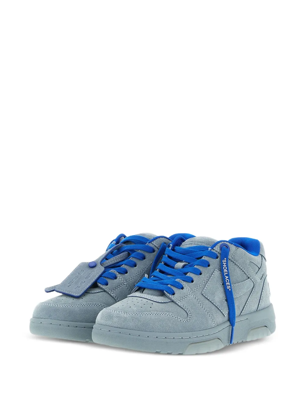 Off-White suede logo-tag sneakers Blauw