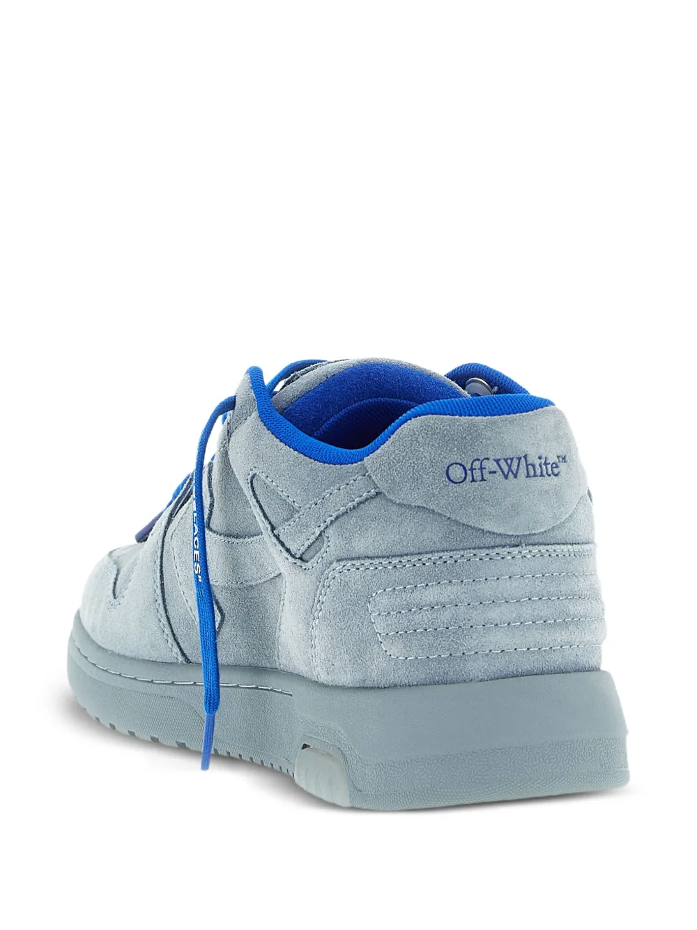 Off-White suede logo-tag sneakers Blauw
