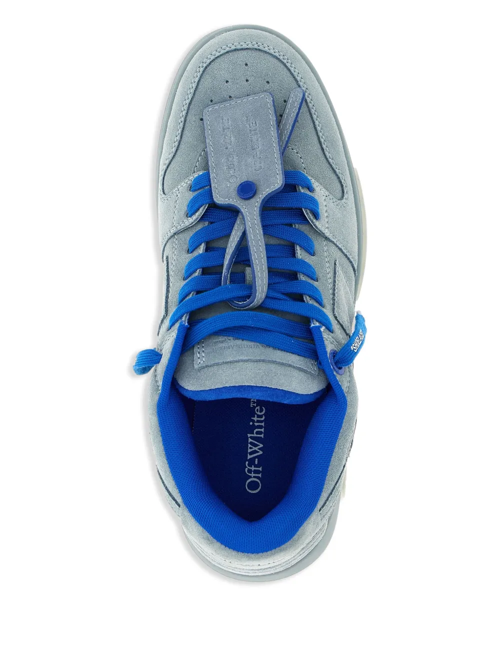Off-White suede logo-tag sneakers Blauw