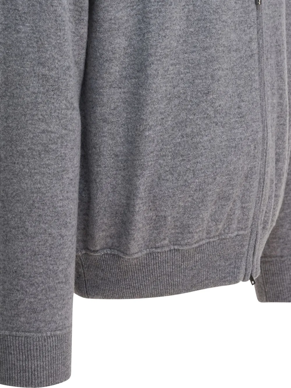 Herno Drawstring Hooded Cashmere Knit Cardigan In Blue