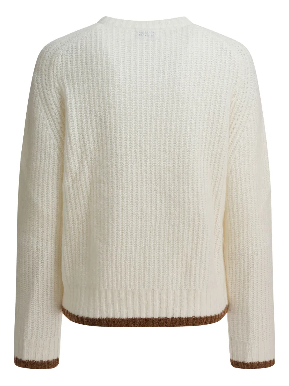 Ines De La Fressange Ribbed Contrast-trim Sweater In White