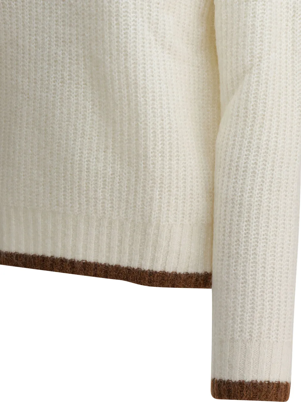 Ines De La Fressange Ribbed Contrast-trim Sweater In White